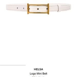 Helsa White Leather Belt with Gold Buckle-NEW